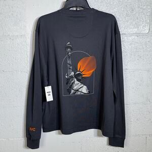 Mode of One Men's Liberty Long-Sleeve Relaxed-Fit T-Shirt, Ebony Grey M $50